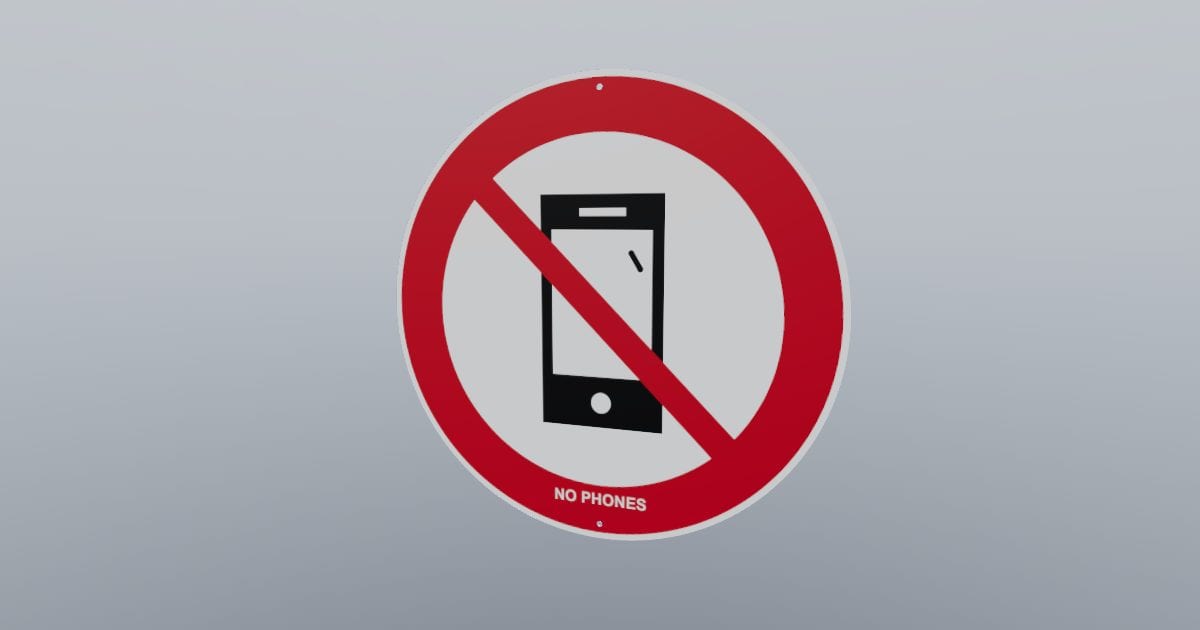 No phones prohibition sign, 300 mm disc: Free GLB 3D model (CC0 ...