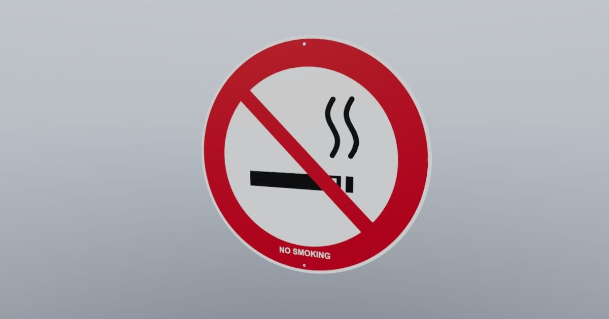No smoking prohibition sign, 300 mm disc