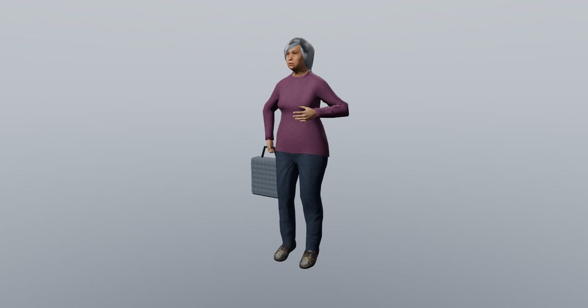 Nora - 3D Person, Woman Casual with bag