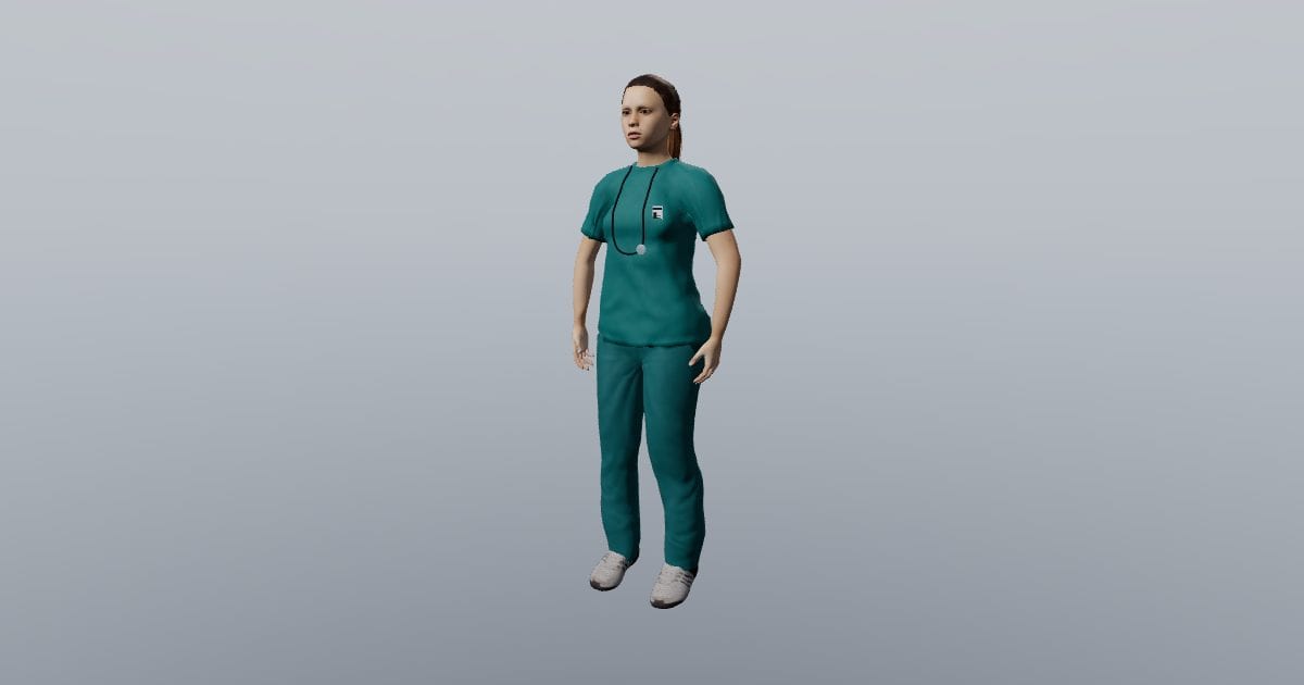 Nurse, standing - 3D Person, Healthcare