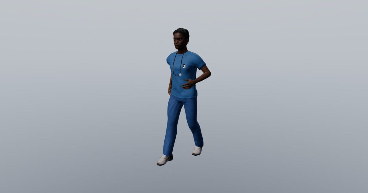 Nurse, walking - 3D Person, Healthcare
