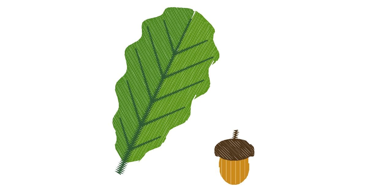 Oak leaf and acorn (Janome JEF)