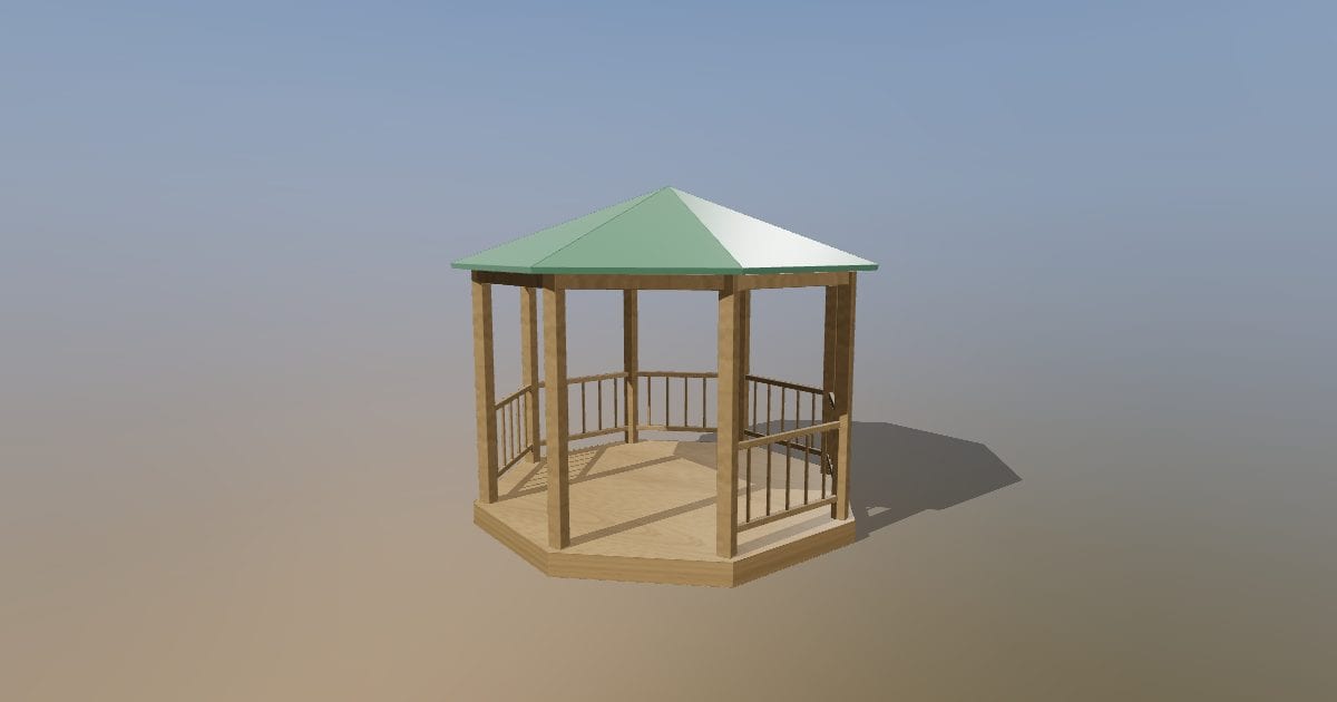Octagonal gazebo - Original exterior model