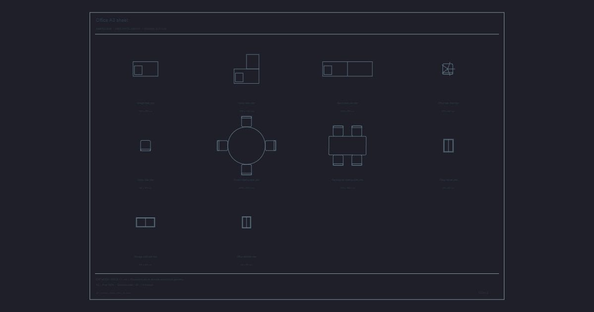 Office A3 sheet - CAD Collection