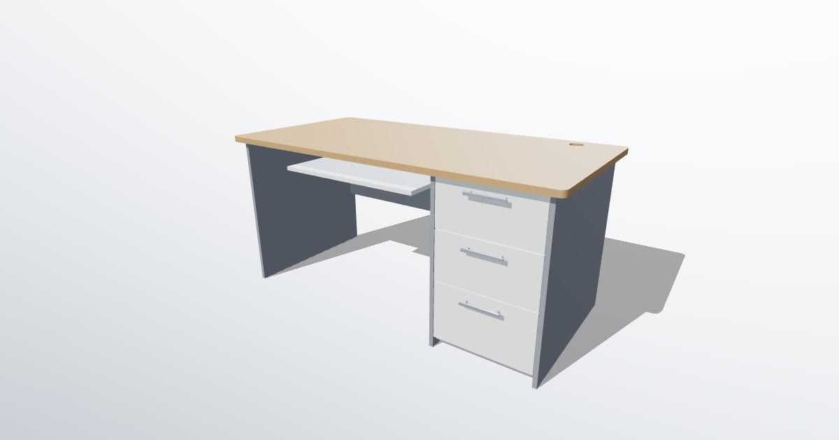 Office desk with drawer pedestal