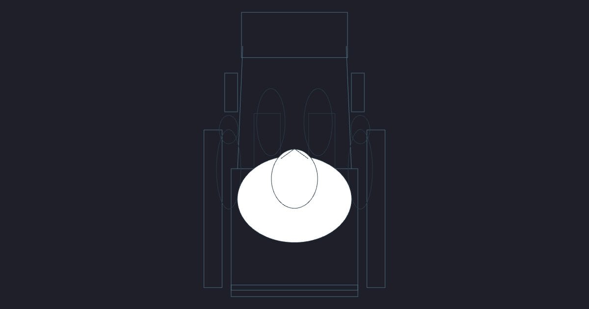Older man wheelchair plan - Person CAD Block