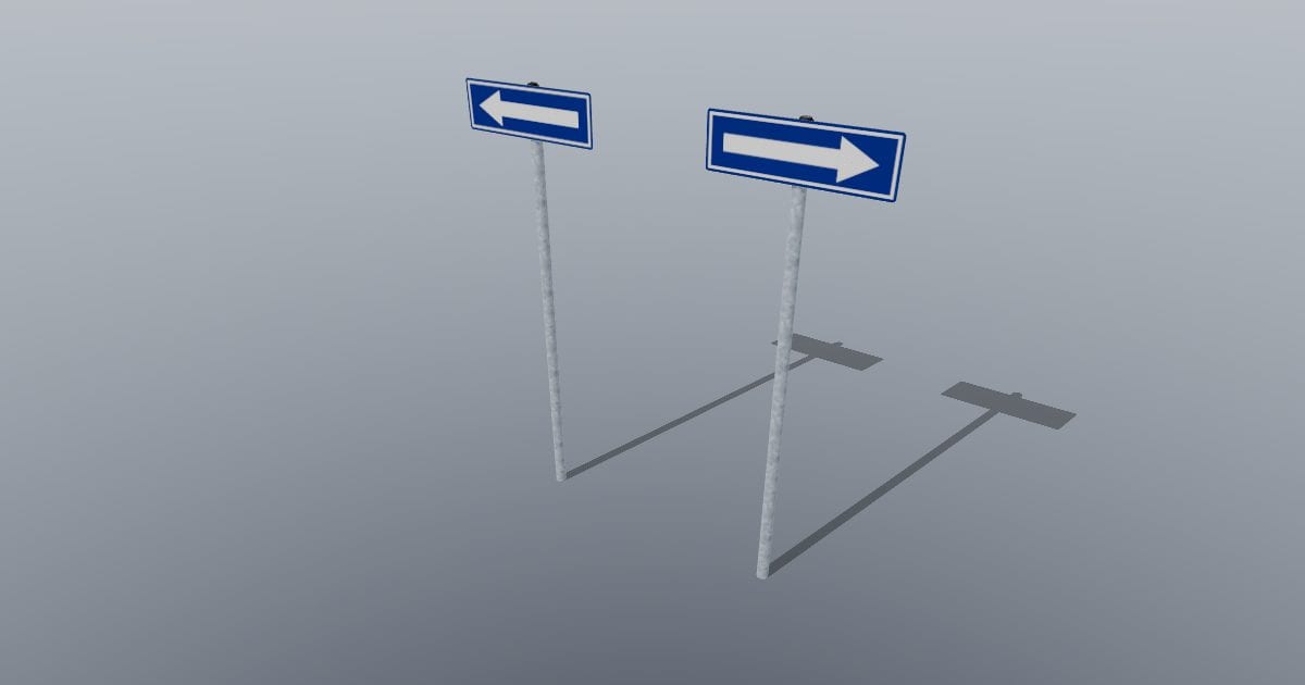 One-way sign set