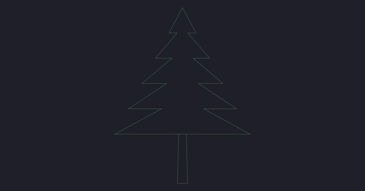 Open conifer large elevation - CAD Block