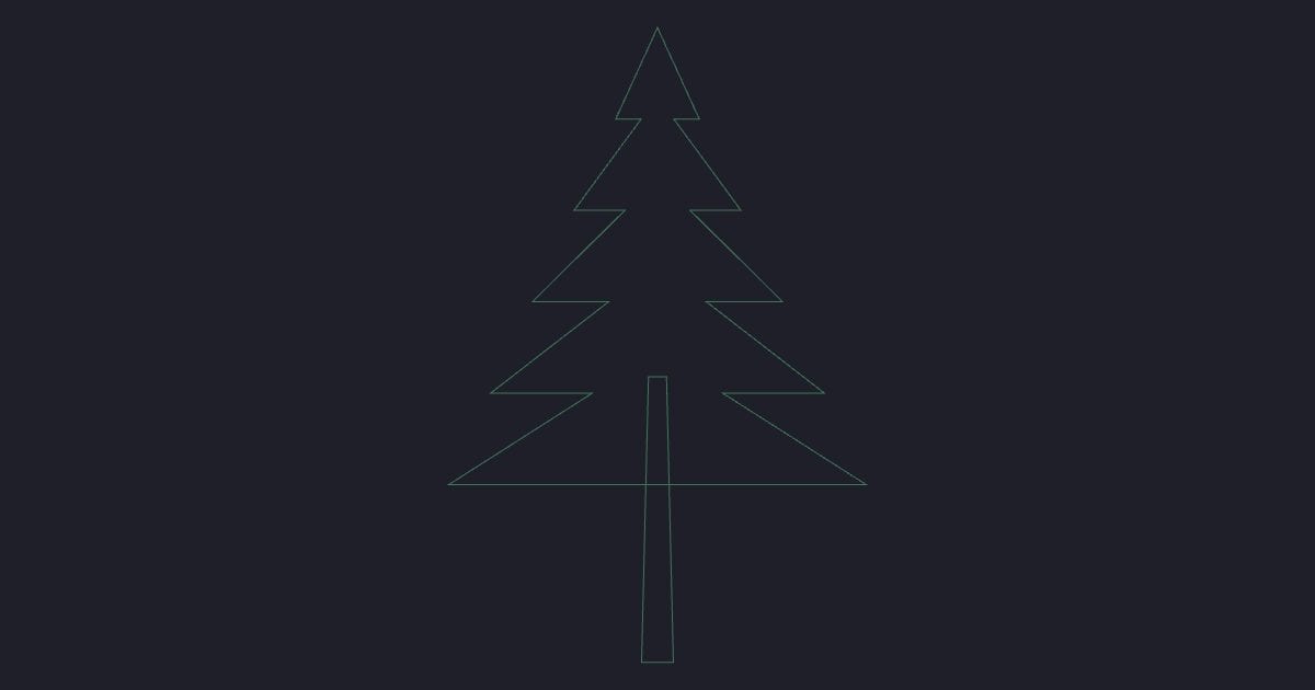 Open conifer small elevation - CAD Block