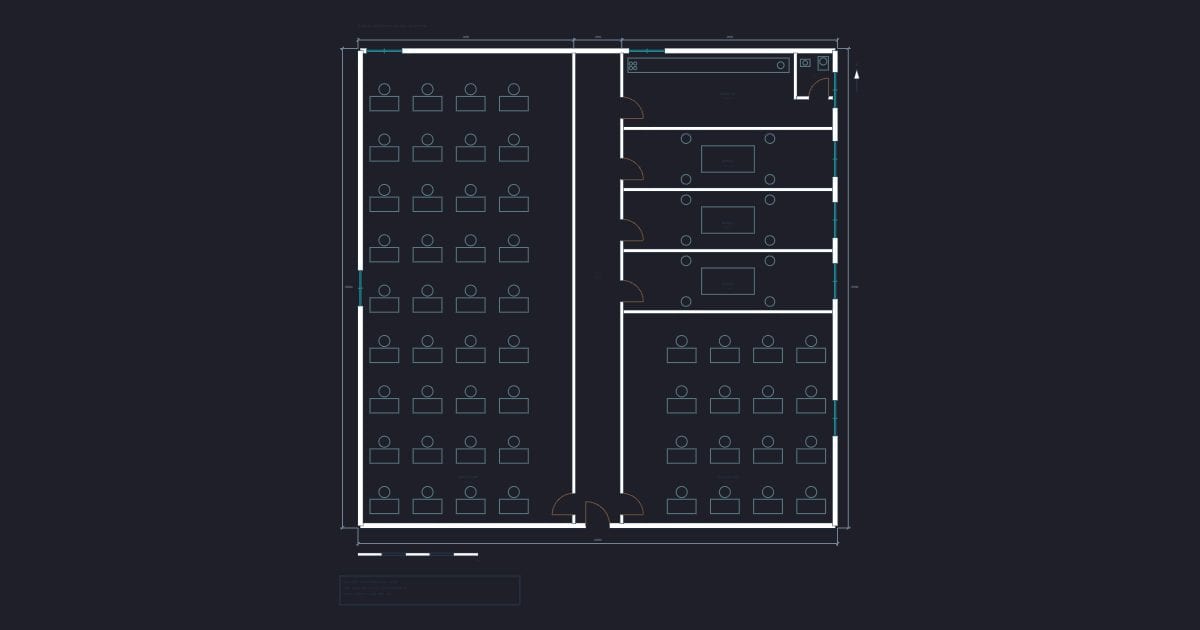 Open office with meeting rooms - 400 m2