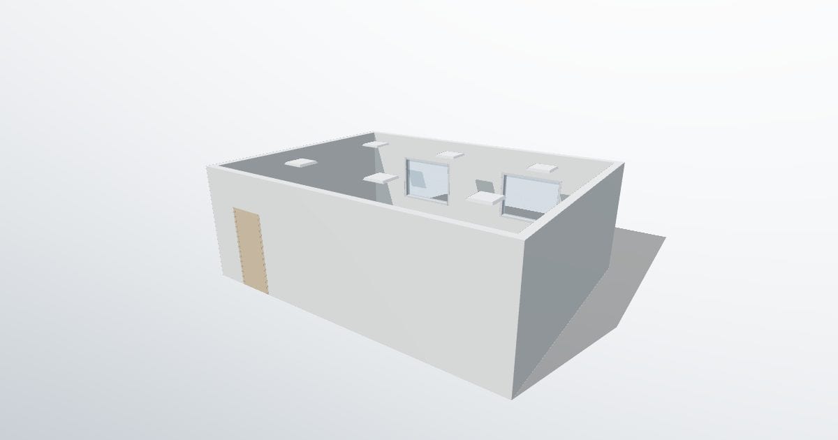 Open office with six panels (DIALux evo)