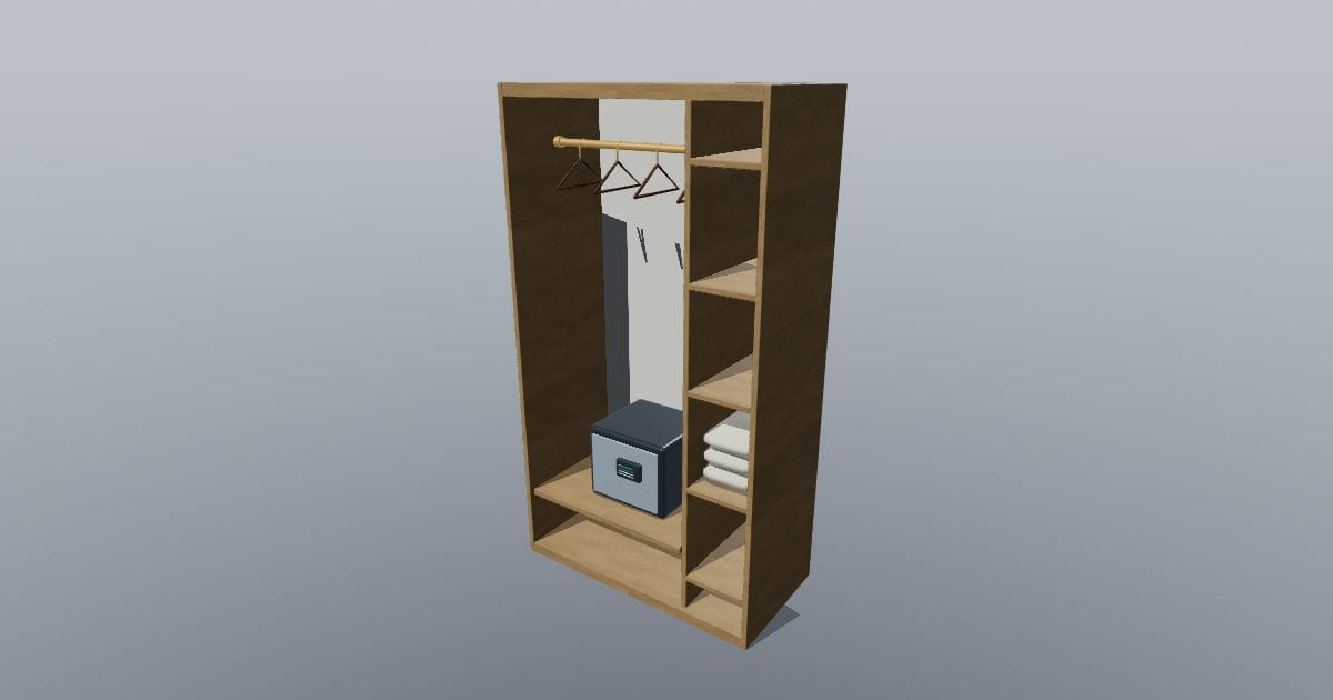 Open wardrobe - Original Hotel Furnishing