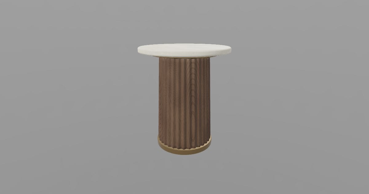 ORBIT 45 - Travertine Side Table