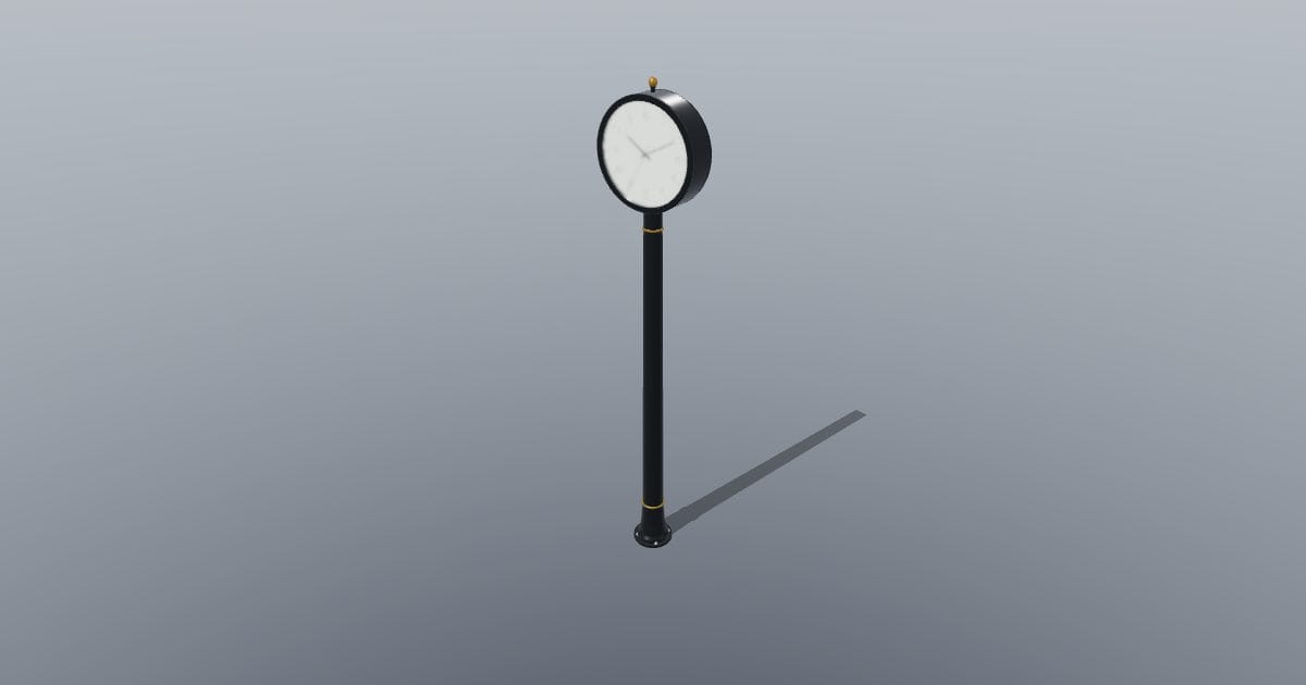 Outdoor clock on post