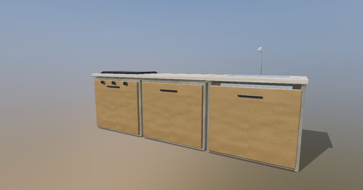 Outdoor kitchen run - Original exterior model