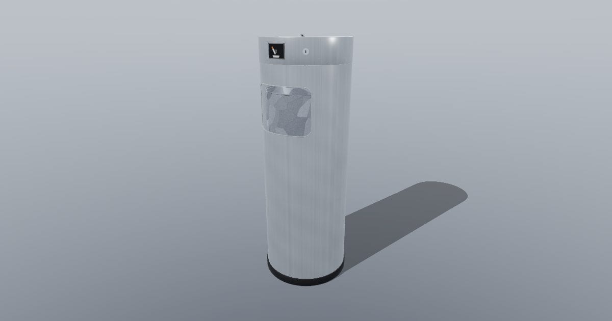 Outdoor litter bin with ashtray top (stainless steel)