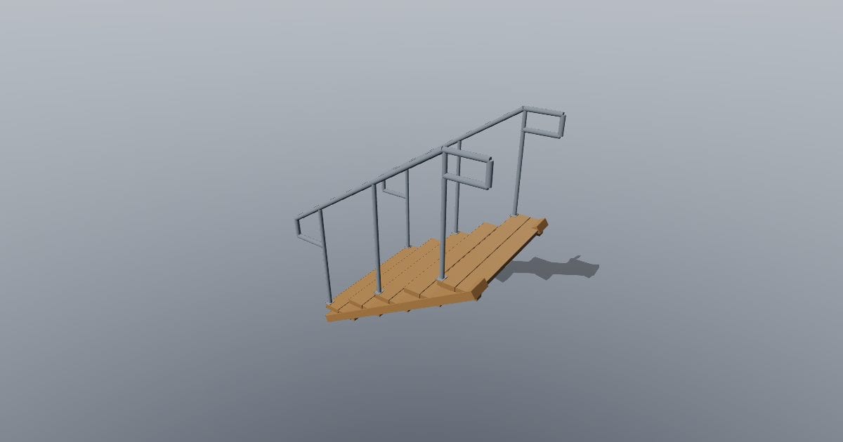Outdoor timber deck steps