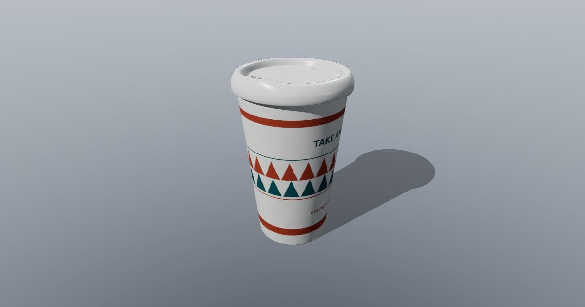 Paper coffee cup with sip lid 16 oz