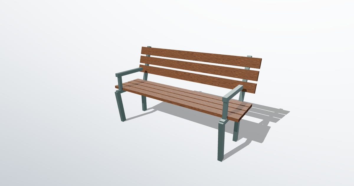 Park bench glTF + bin + texture (7z)