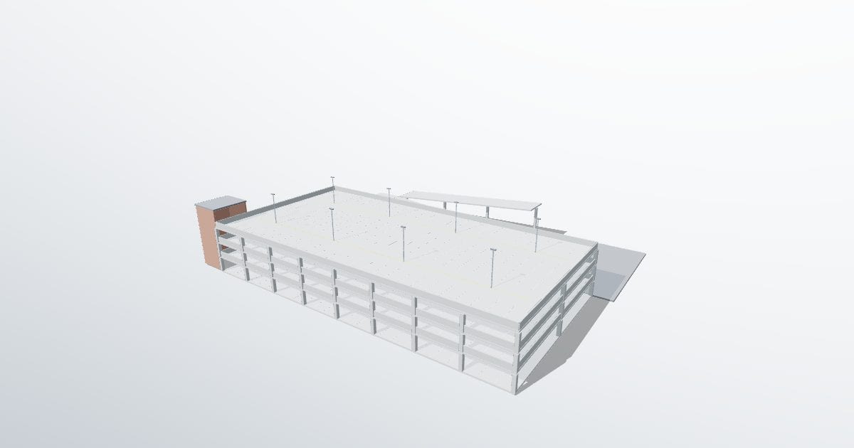 Parking deck, three levels