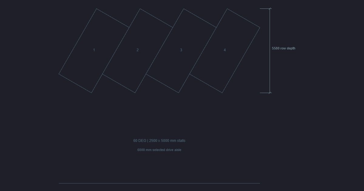 Parking layout 60 degree - CAD Block