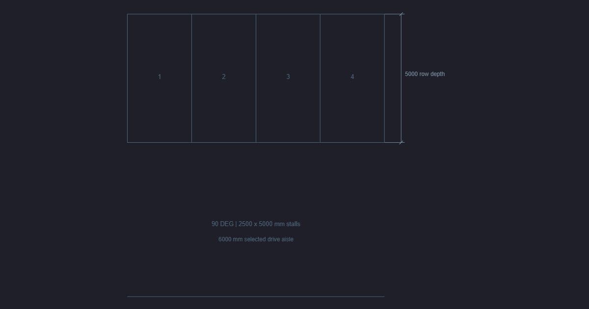Parking layout 90 degree - CAD Block
