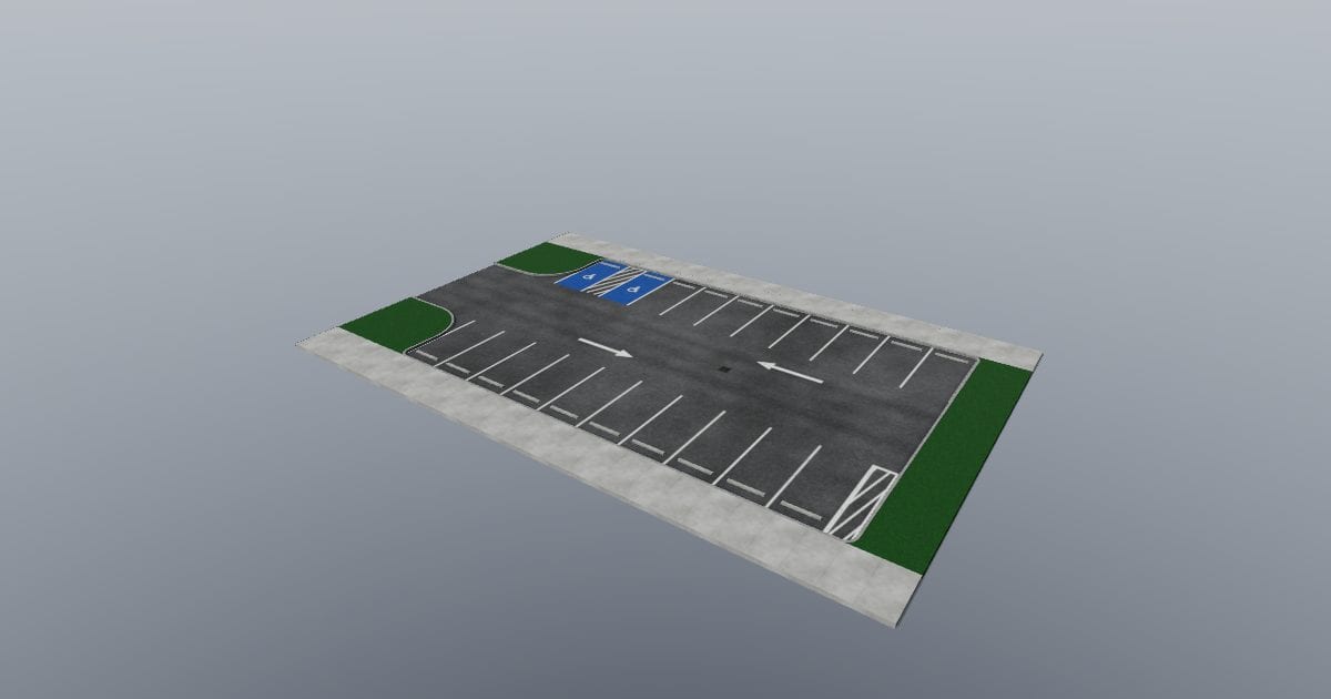 Parking lot with bays