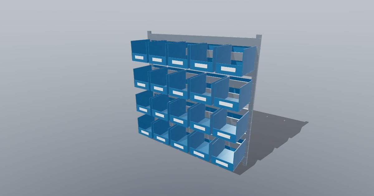 Parts bin wall