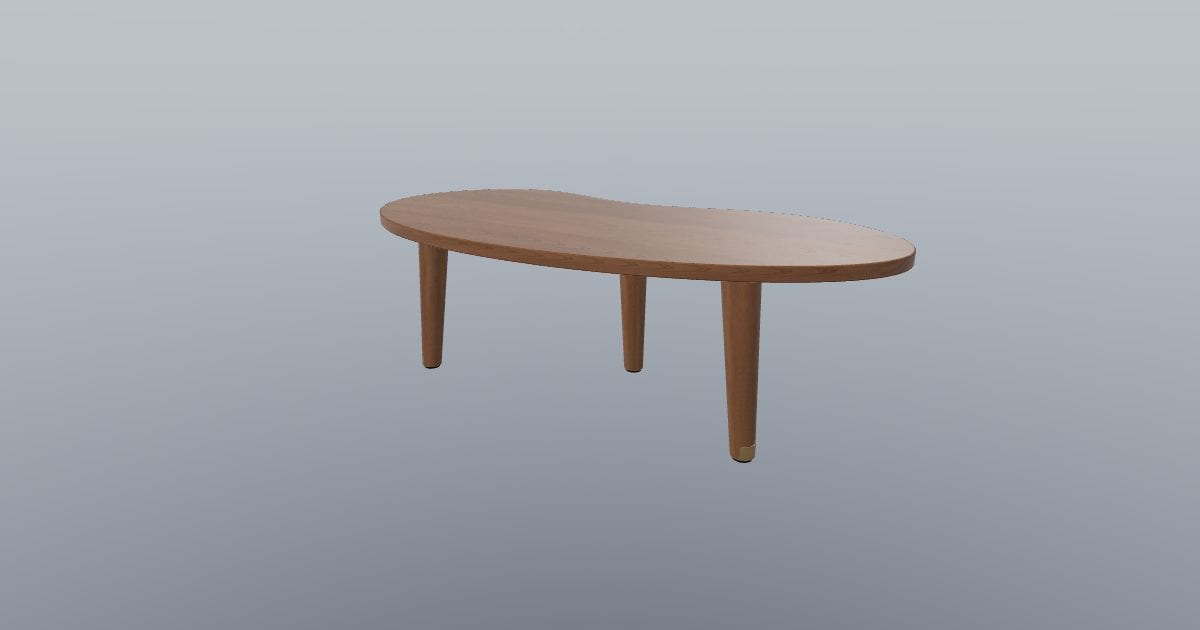 Pebble Bend - Kidney-Shaped Coffee Table