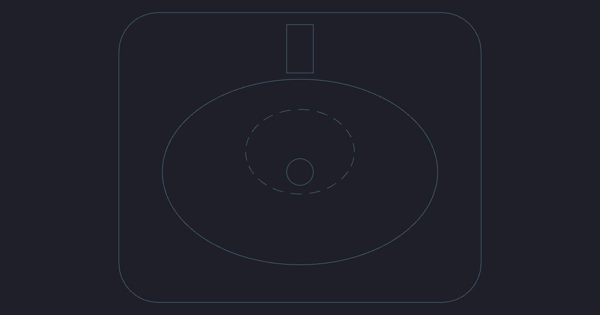 Pedestal basin plan - Plumbing and HVAC CAD Symbol