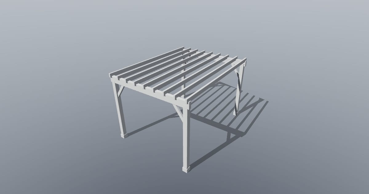 Pergola 3 x 4 m - Original exterior model (Collada DAE)