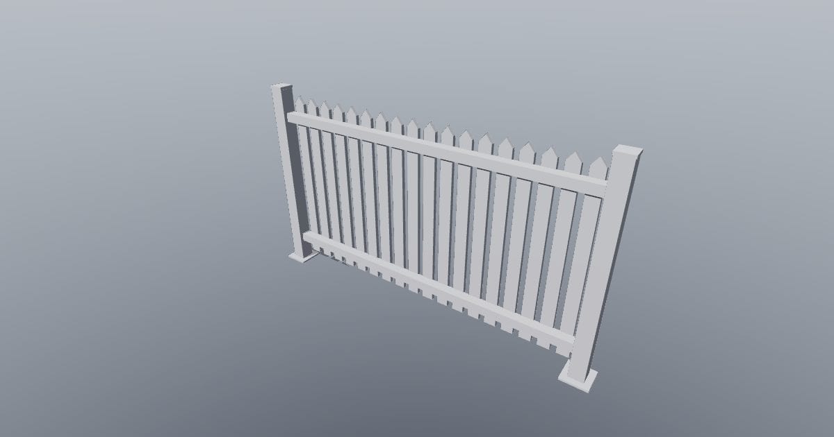 Picket fence - Original exterior CAD (OBJ)