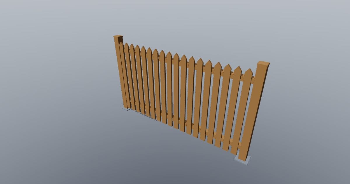 Picket fence - Original exterior CAD (PLY)