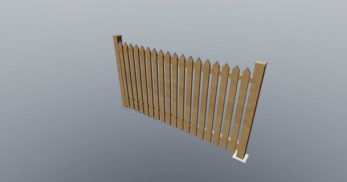 Picket fence - Original exterior CAD (USDZ)