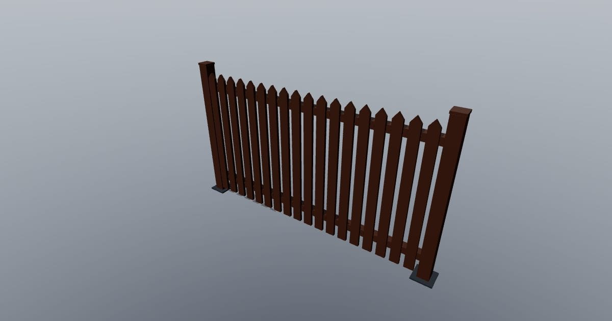Picket fence - Original exterior CAD (X3D)