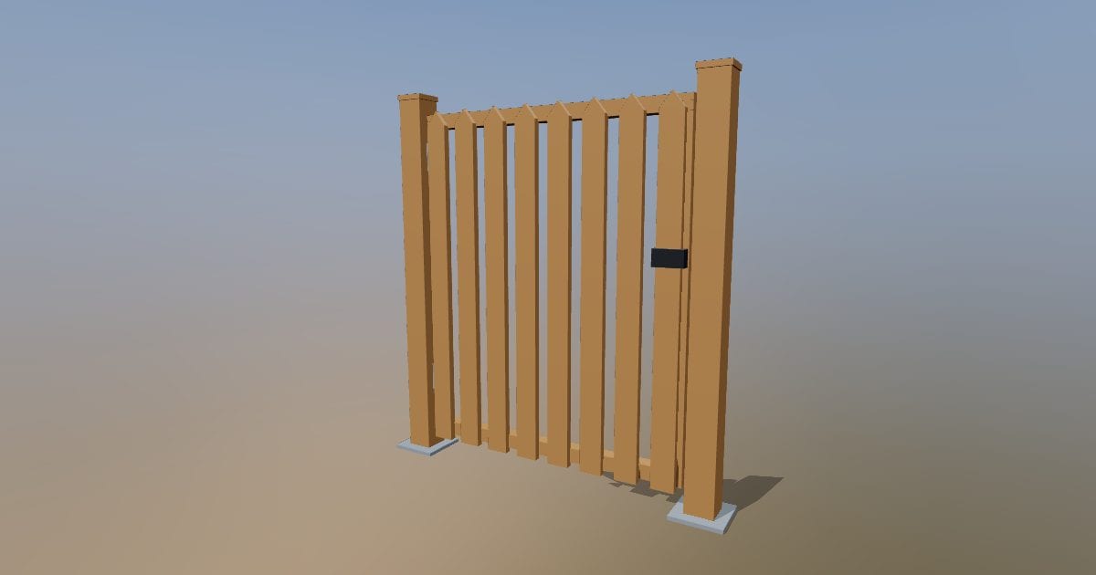 Picket pedestrian gate - Original exterior CAD