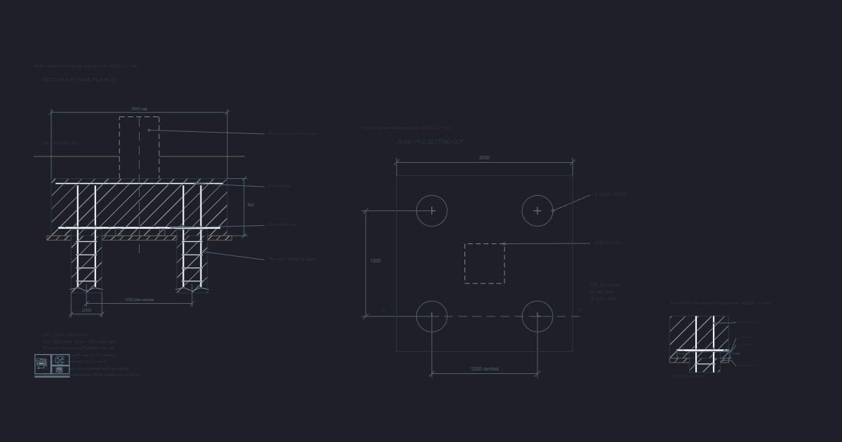 Pile cap construction detail