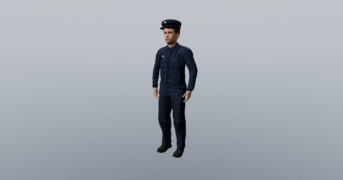 Pilot, standing - 3D Person, Aircrew
