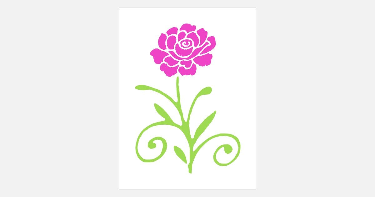 Pink rose on curling stems