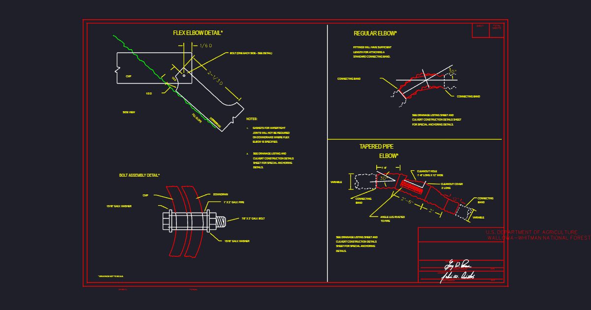 Pipe Elbow Details (USFS WAW00020)