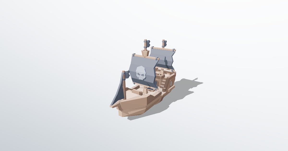 Pirate ship, low poly