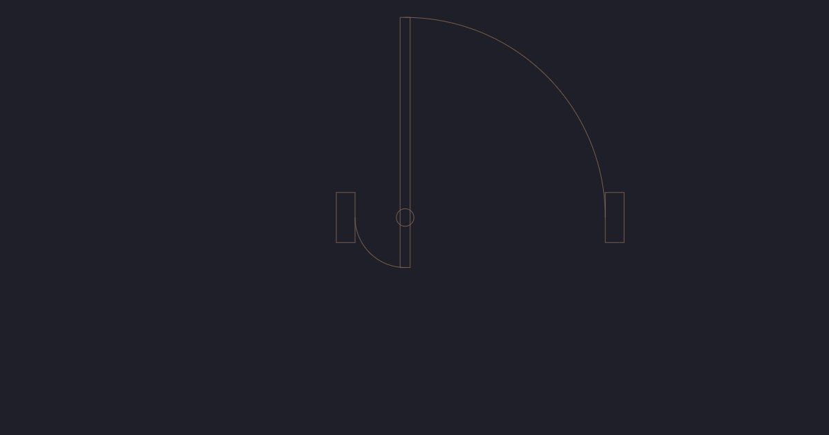 Pivot door 1000 mm - CAD Block