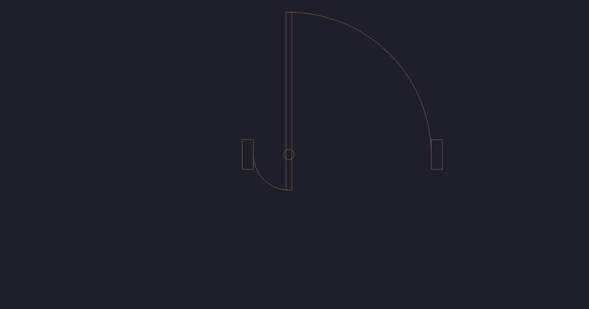 Pivot door 1200 mm - CAD Block
