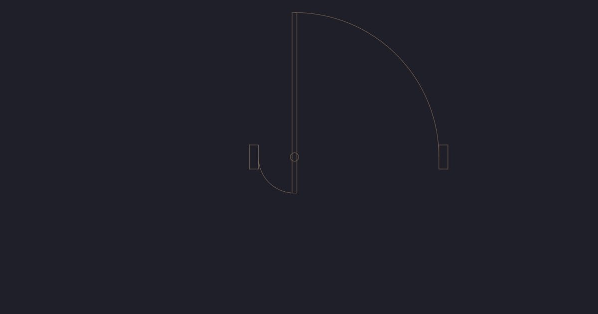 Pivot door 1500 mm - CAD Block