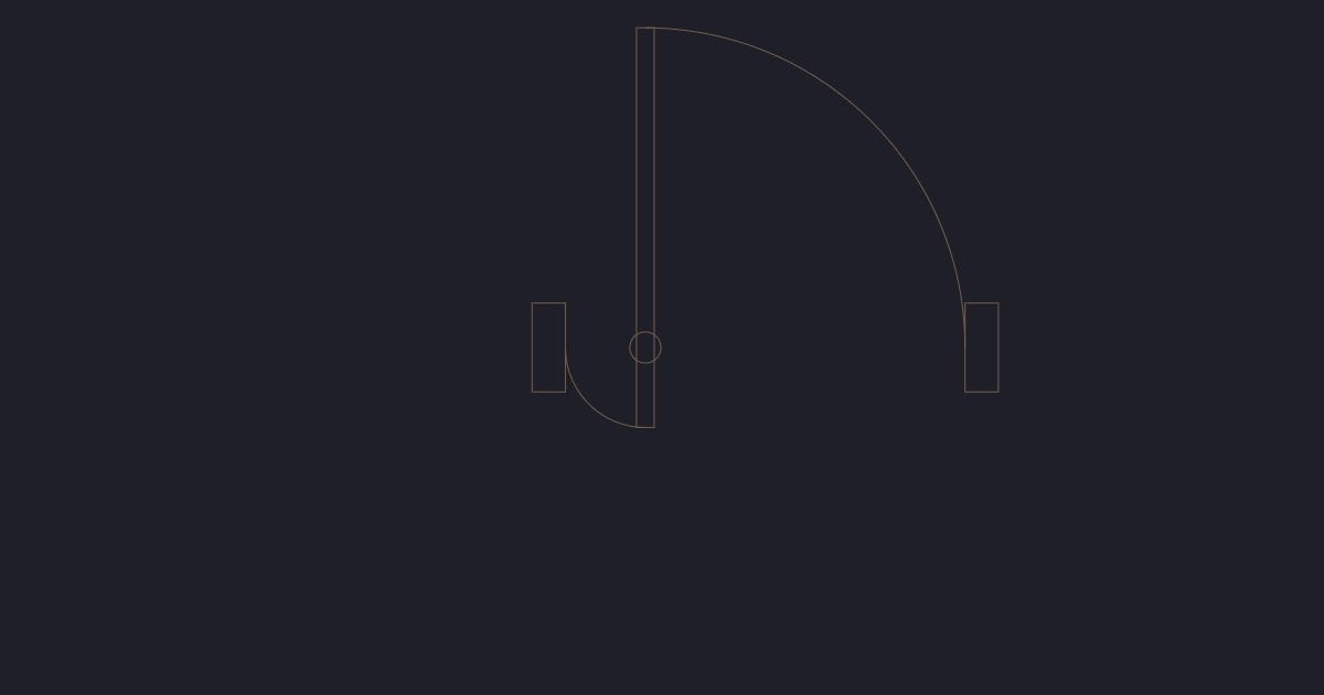 Pivot door 900 mm - CAD Block