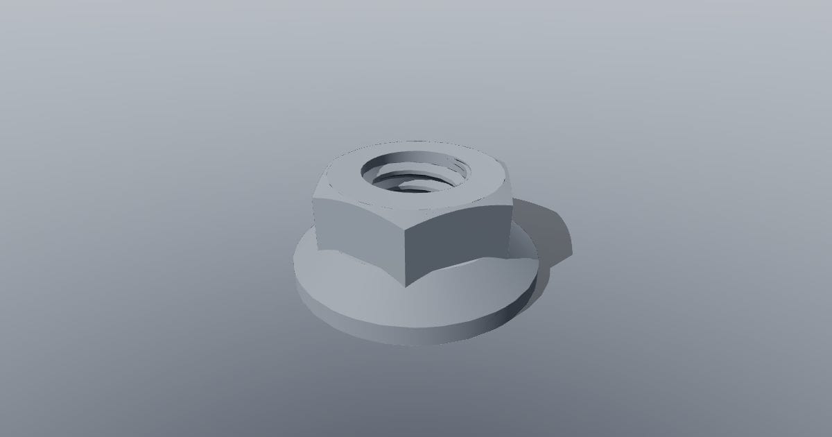 Plain flange nut M6
