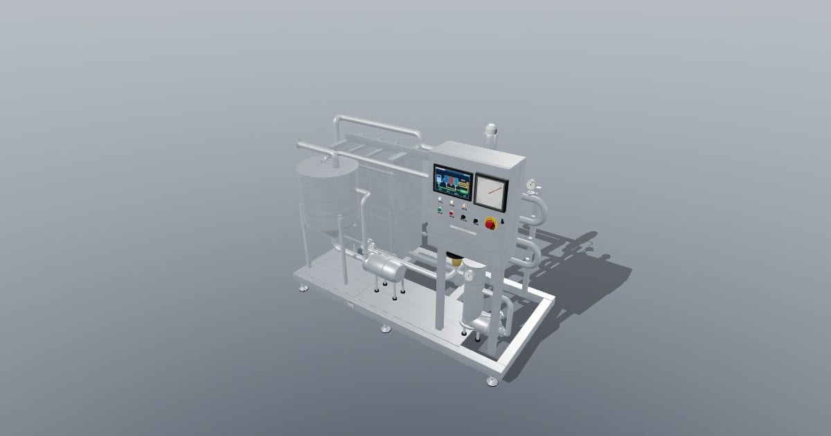 Plate pasteurizer skid (HTST, 1000 L/h)