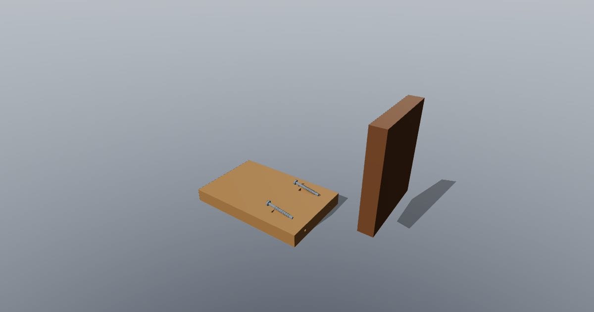 Pocket-hole joint timber joint, exploded