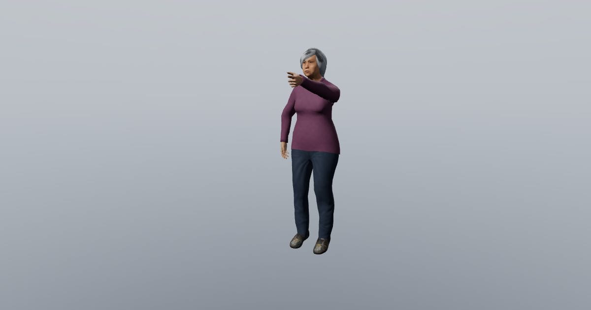 Pointing ahead - 3D Person, Gestures