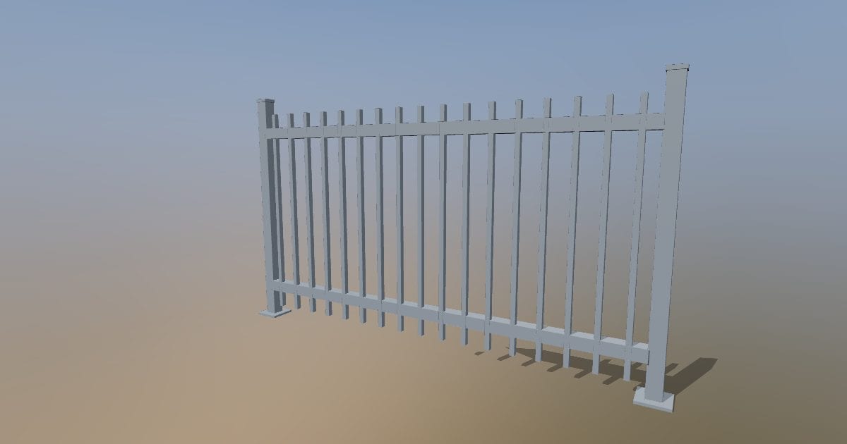 Pool fence section - Original exterior CAD